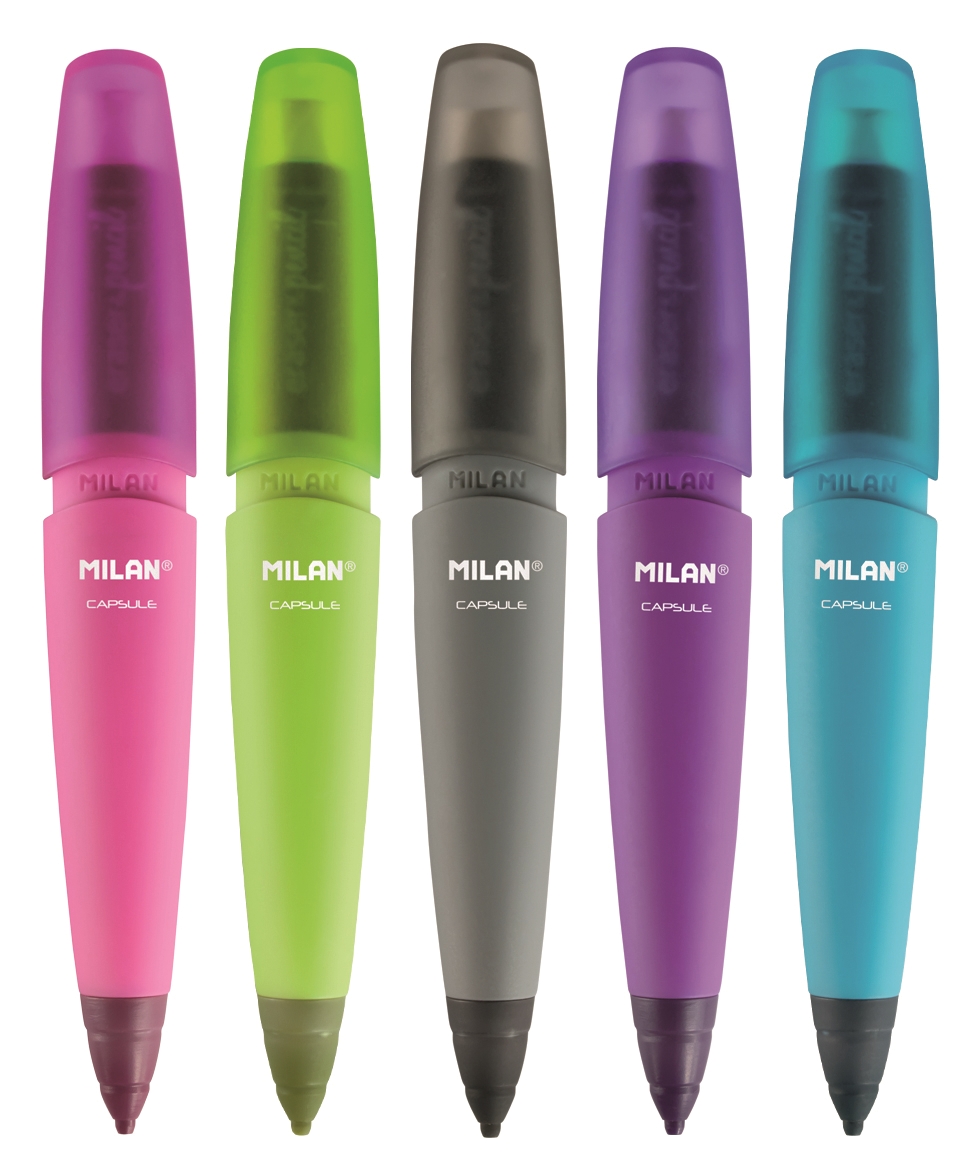 Blister Portaminas - Mechanical Pencil CAPSULE Fluo MILAN 1,3 mm + 2 gomas  de recambio