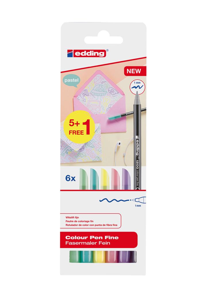 Marcador Edding 1200 6 Colour Pen Set Metálico Metal Box