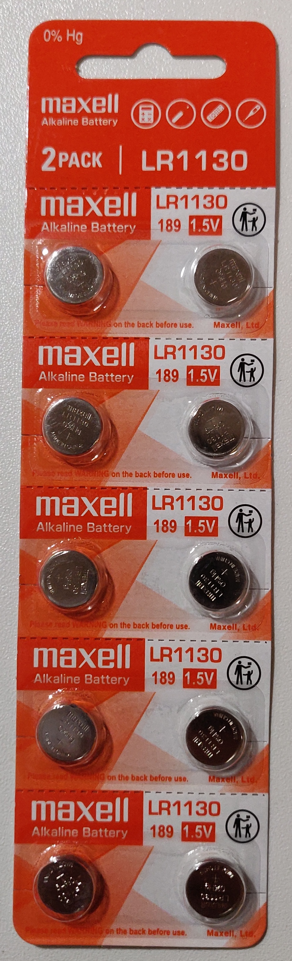 Blister 10 Pilas botón alcalina Maxell LR1130