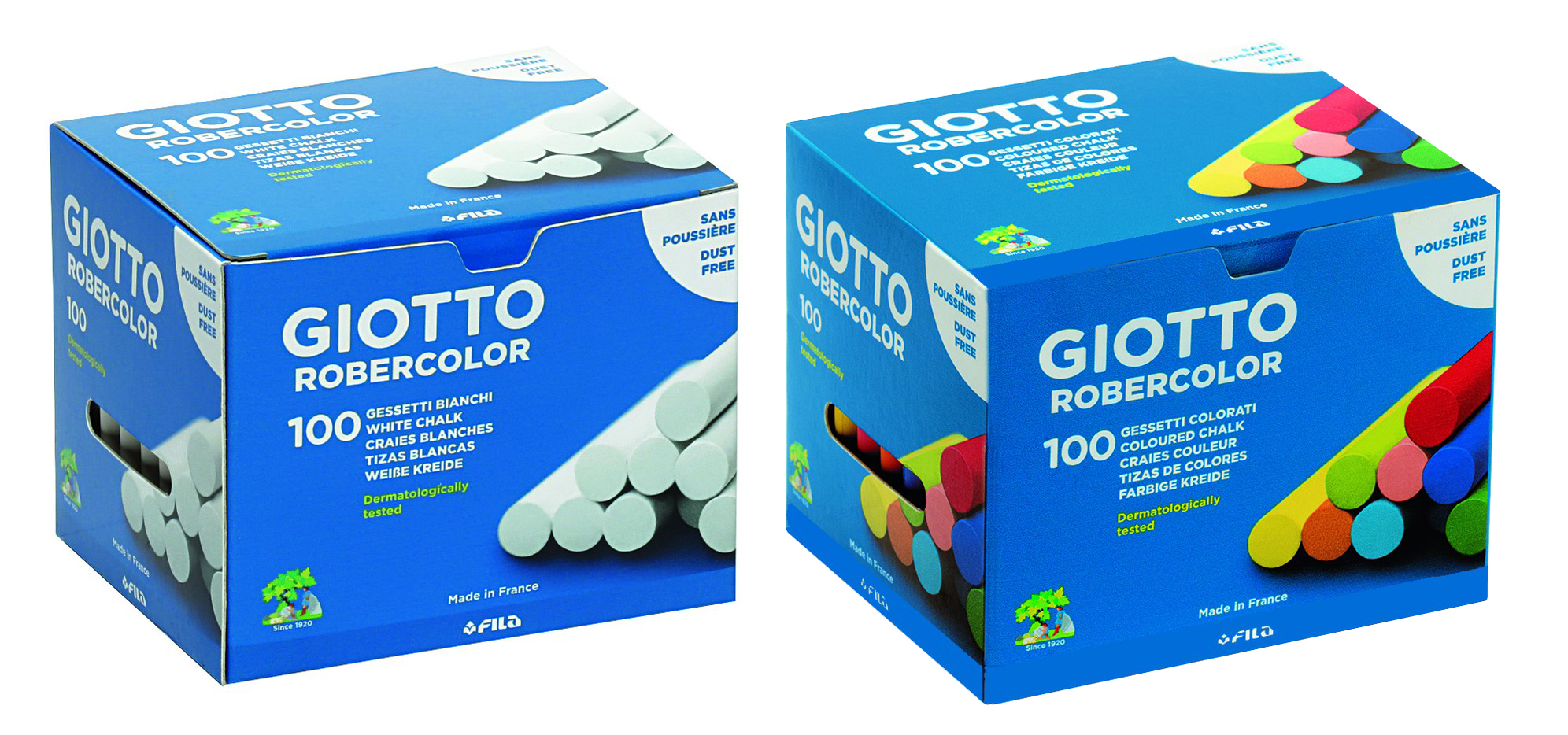 Giotto Robercolor Pack de 10 Tizas Redondas de Colores - Testadas  Dermatologicamente - Compactas y Duraderas - Colores Surtidos - Nucleo  Digital