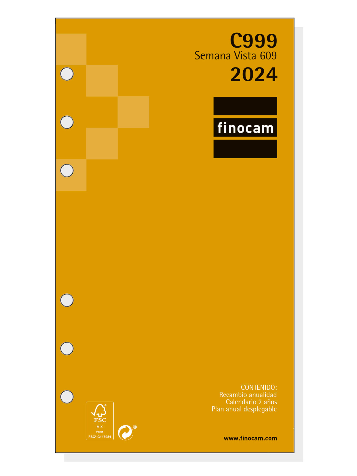 Agenda anual 2024 Finocam A4 Dynamic Mara Y12 semana vista