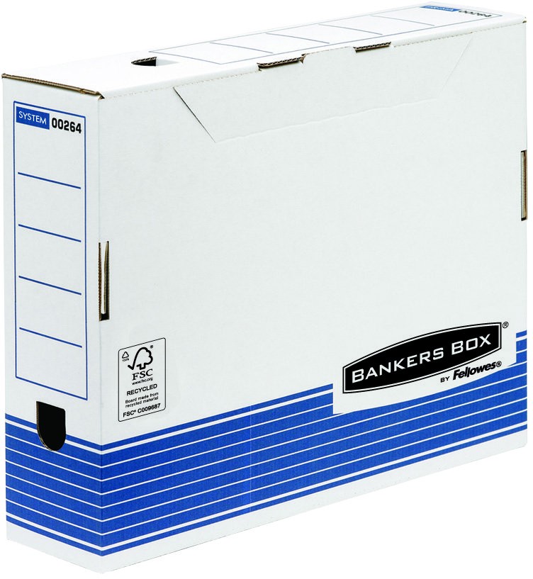 Cajas archivo definitivo automontable Caja archivo Bankers Box Folio 100 mm  ancho FELLOWES