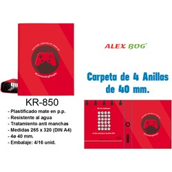 Carpeta 4 anillas 16 mm. Deluxe Din A-4 negra Office Box 41669